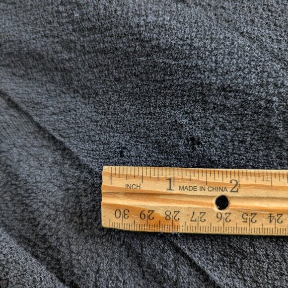 EILEEN FISHER Cardigan Womens M Black Wool Open Witchy Knit Long Sleeve FLAWS - Picture 12 of 12